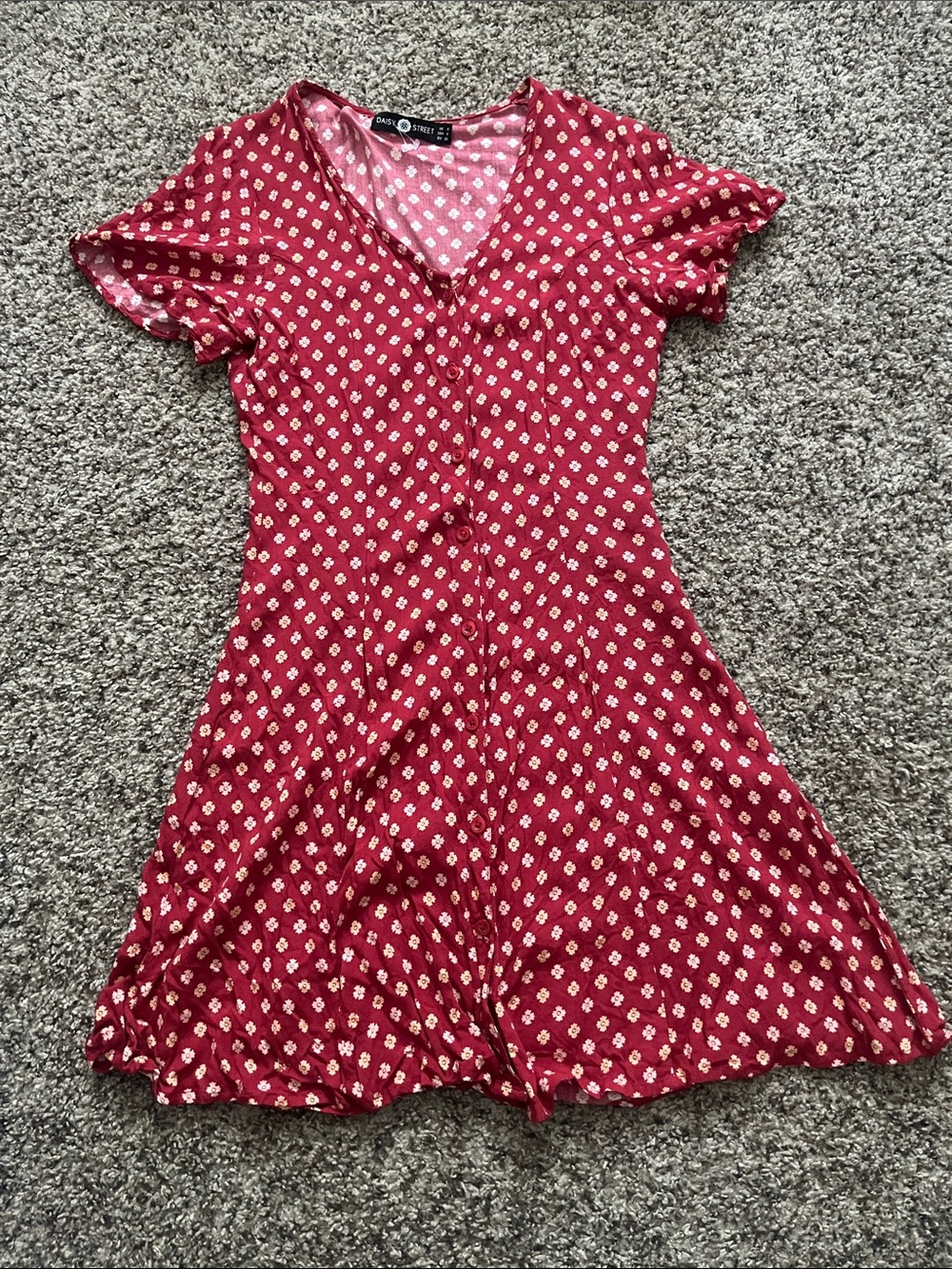 Daisy street Red boho dress button up
